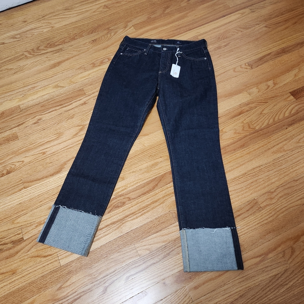 NWT AG Jeans Mari High Rise Straight Cuffed Jean size 28